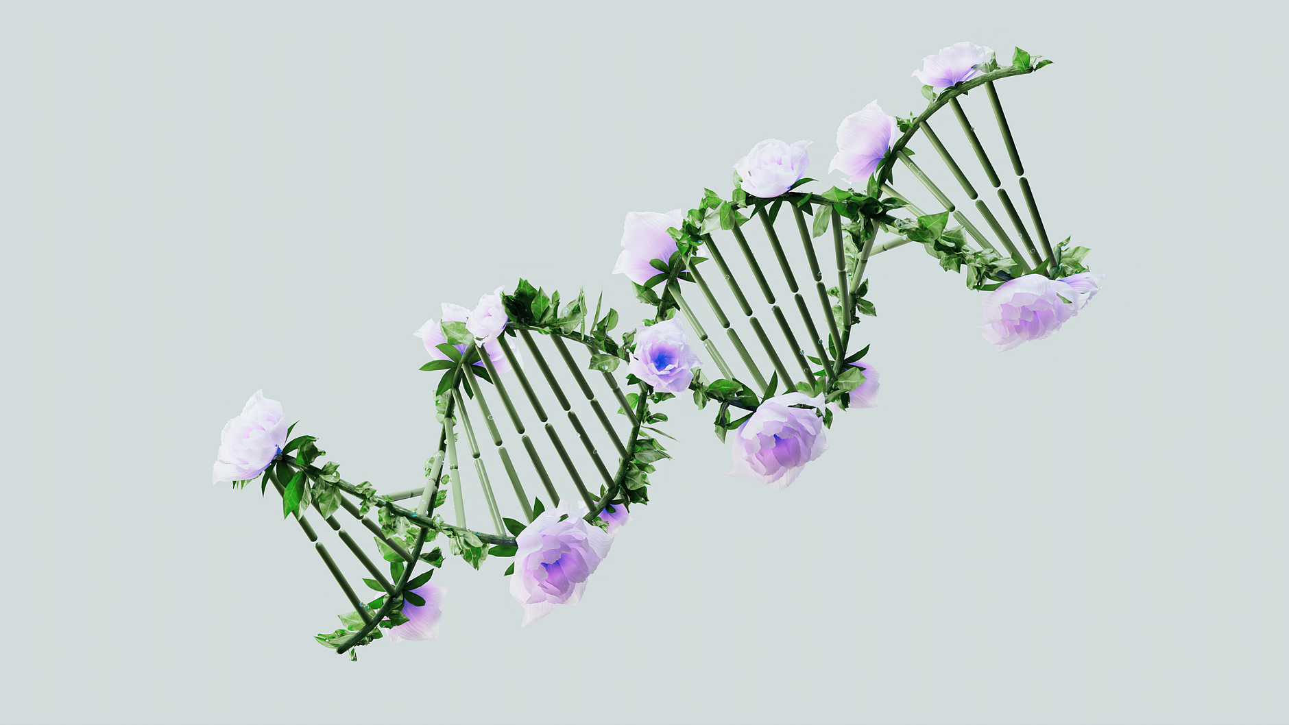A stylized, futuristic representation of interconnected DNA helixes and microbial clusters, bathed in ethereal light, symbolizing the integration of genomics and microbiome data.